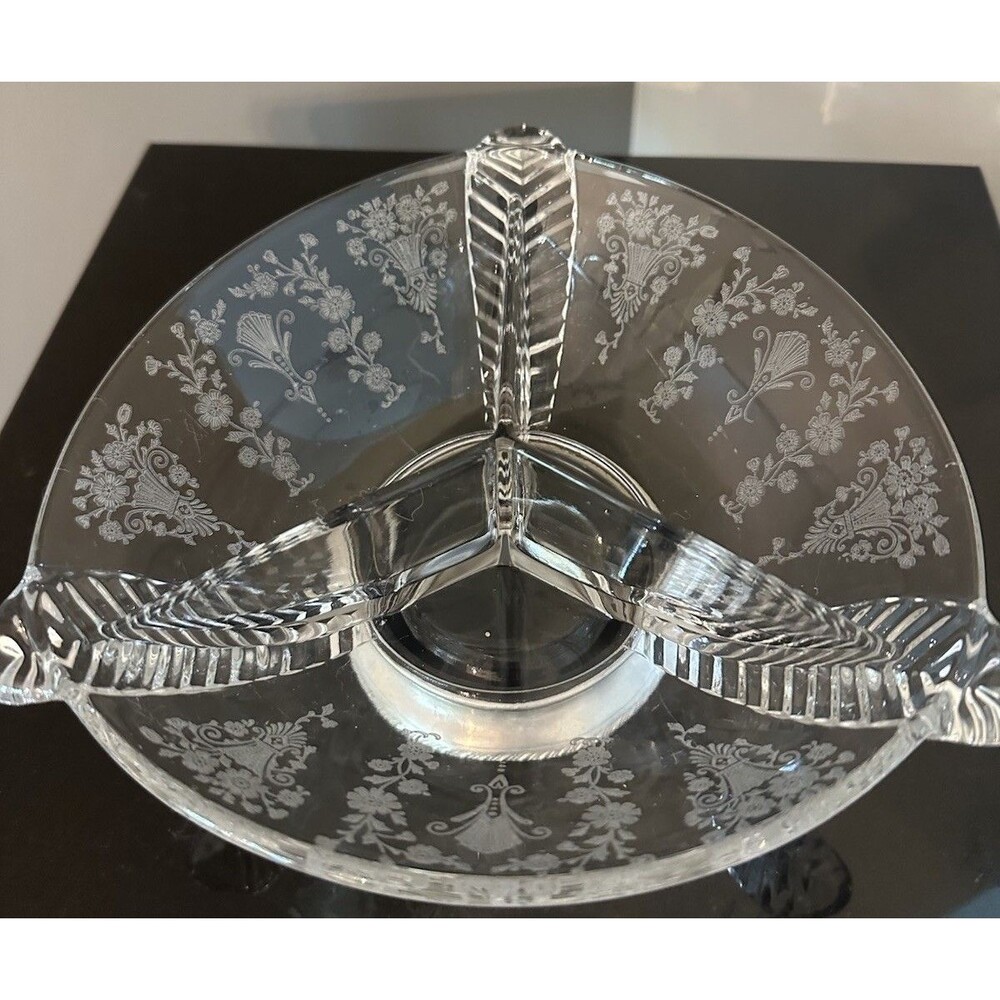 Vintage Sterling Base Bowl Duncan Miller 3 Feathers “First Love” 3 Part 7.5”